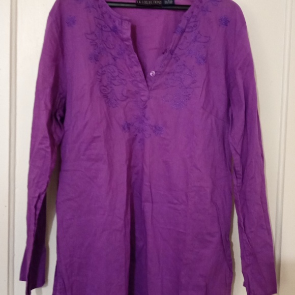 Purple Tunic, 100% cotton, Indian look. Medium/Large - Picture 2 of 2